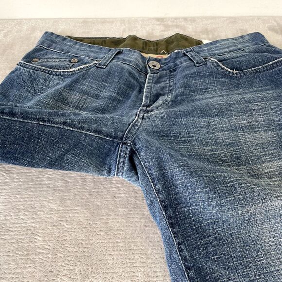 D&G‎ Dolce&Gabbana Jeans Men 32x35 Blue Straight Fit Flap Pockets Paint Splatter - Picture 6 of 16